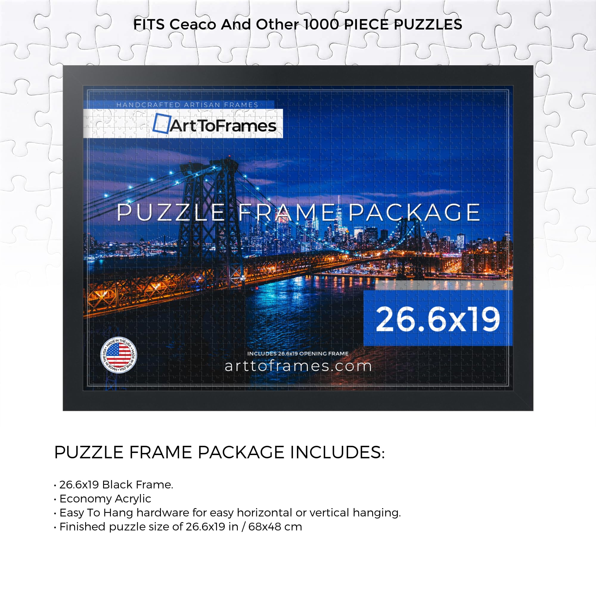 JAM1。　キャンバス Amazon.com - ArtToFrames 26.6x19 INCH/68x48 CM Black Frame for